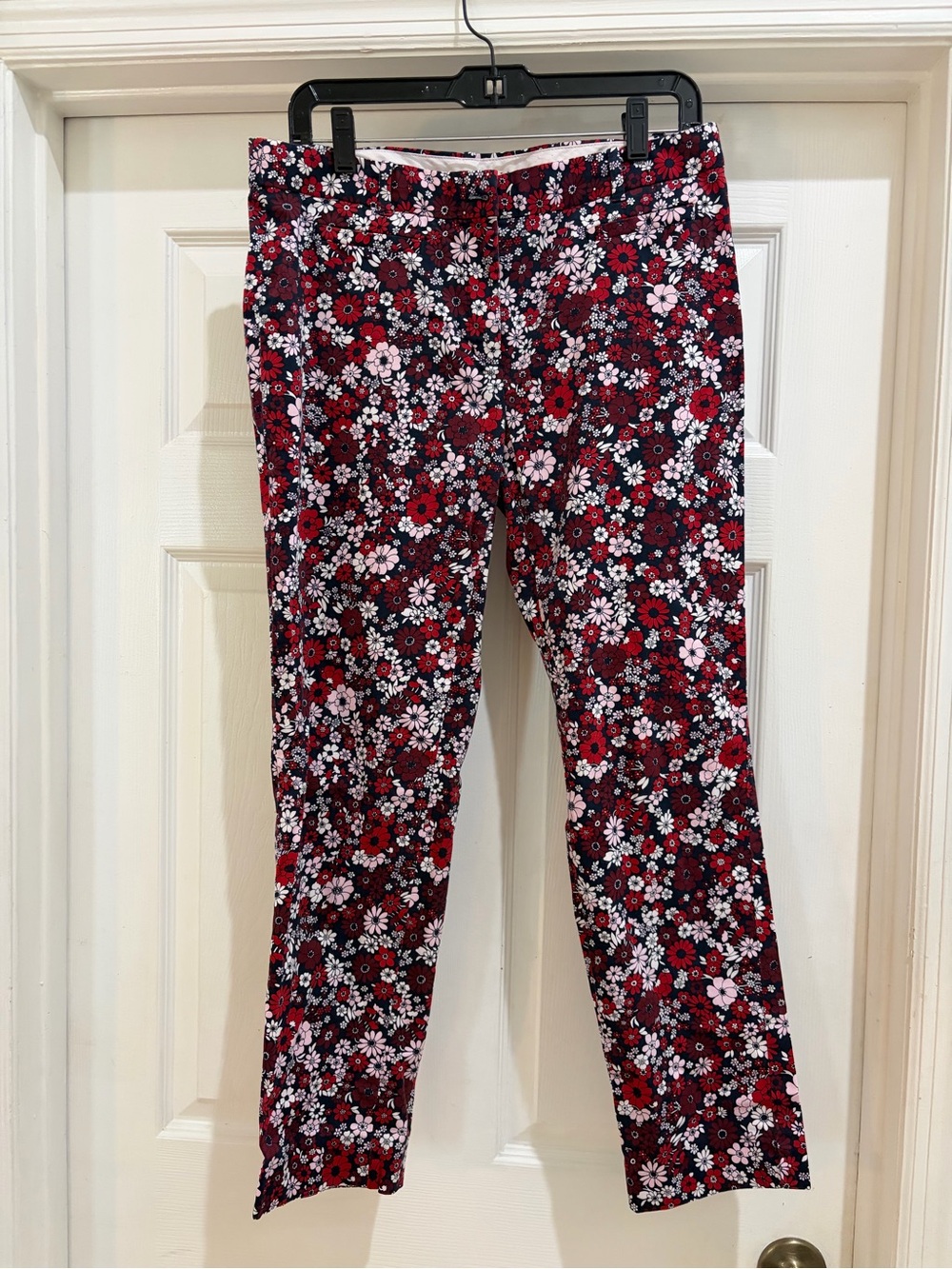 Brooks Brothers Natalie Fit Floral Pants Women’s Size 8 Red Pink Navy